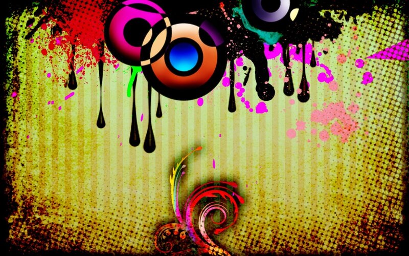 colorful abstract art with splatters