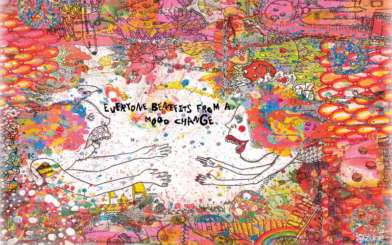 Colorful abstract art with text