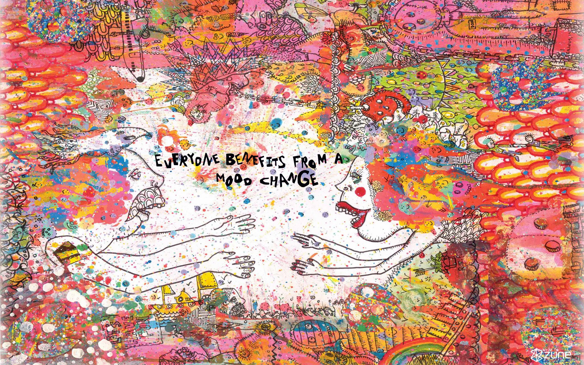 Colorful abstract art with text