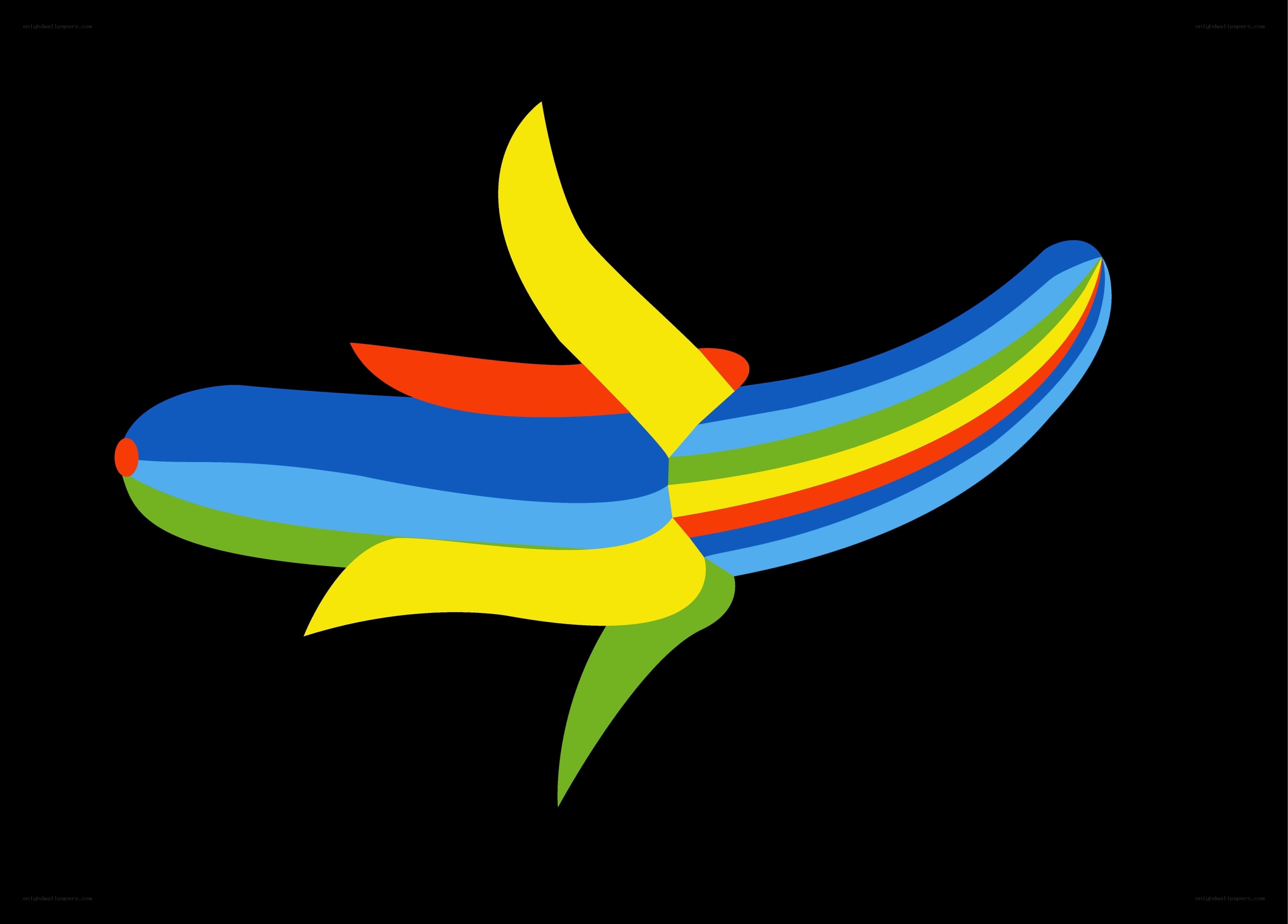 colorful abstract banana shape
