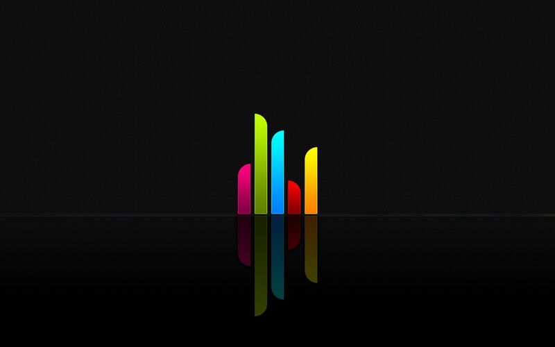 colorful abstract bars on black