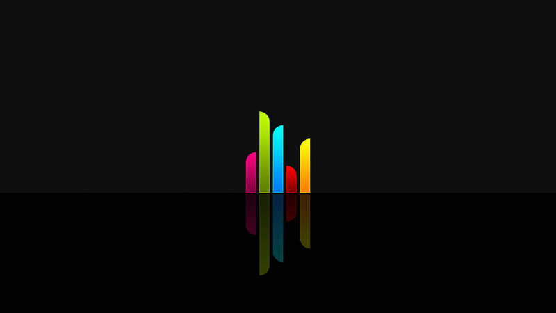 Colorful abstract bars on black