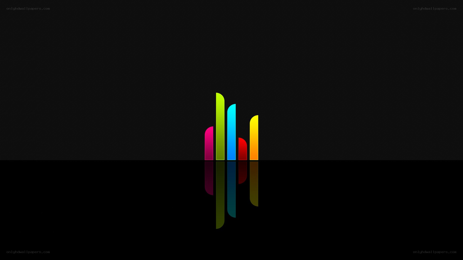Colorful abstract bars on black