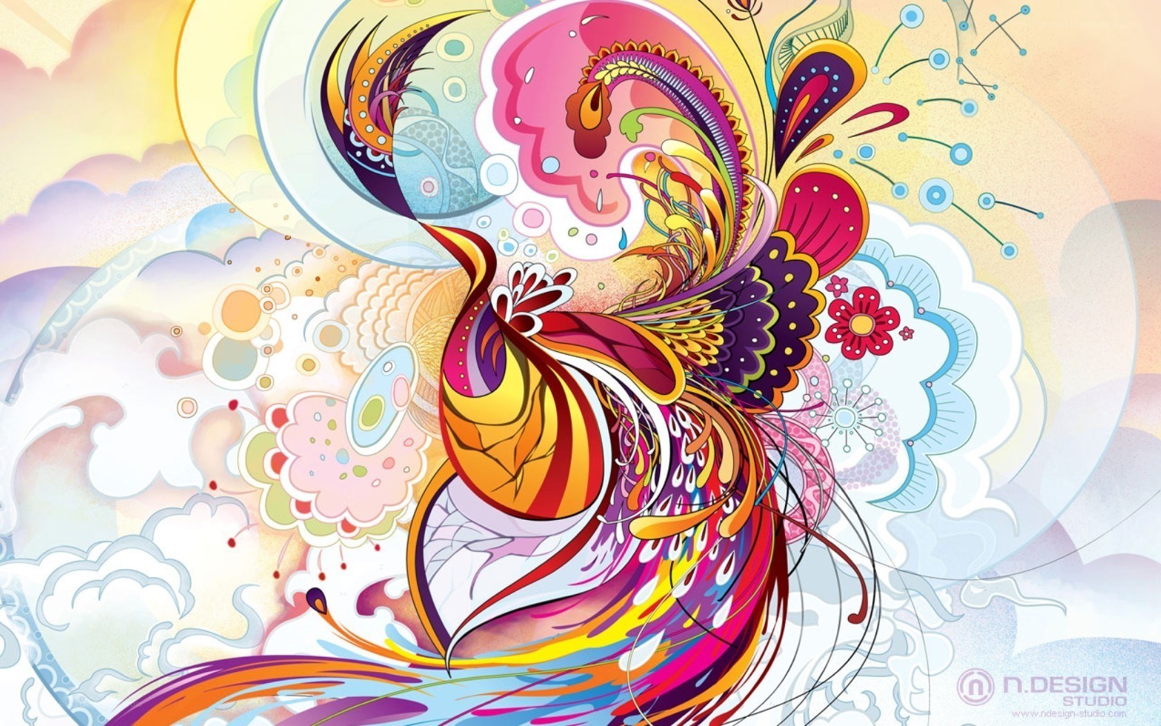 colorful abstract bird illustration