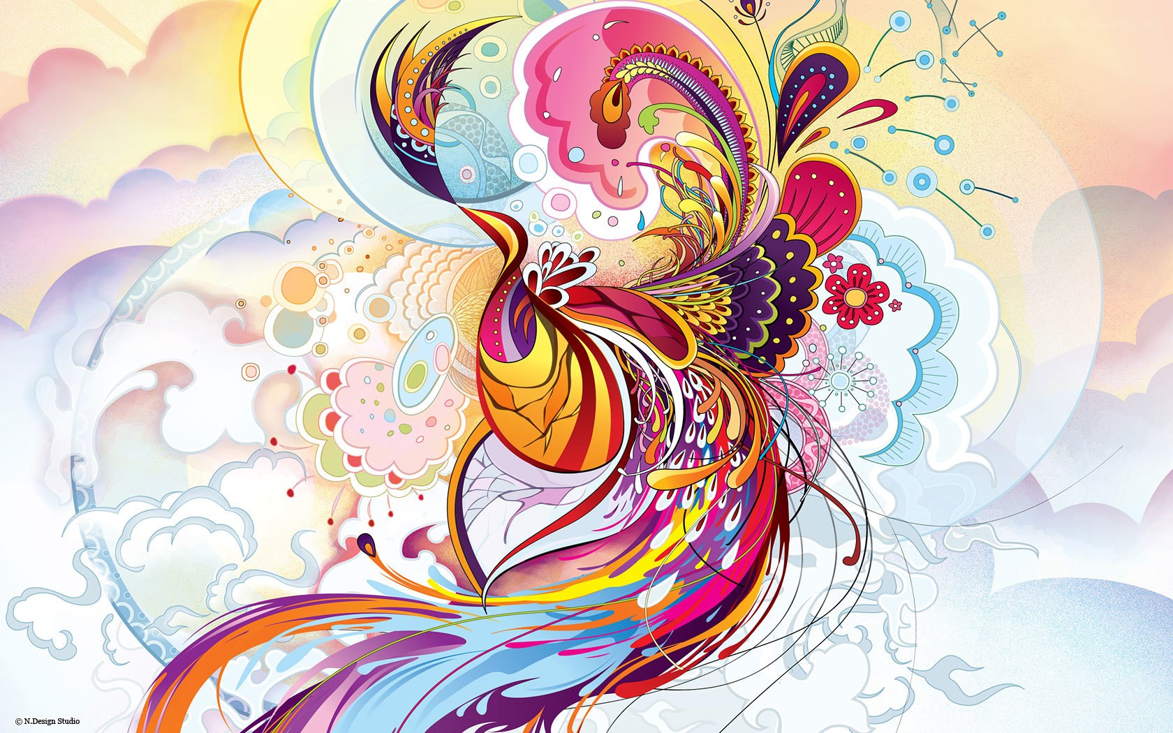 colorful abstract bird illustration