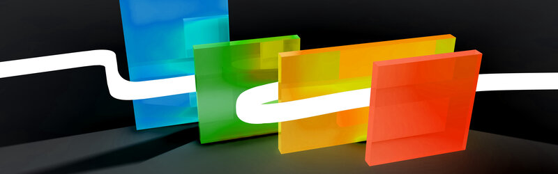 Colorful abstract blocks with light path