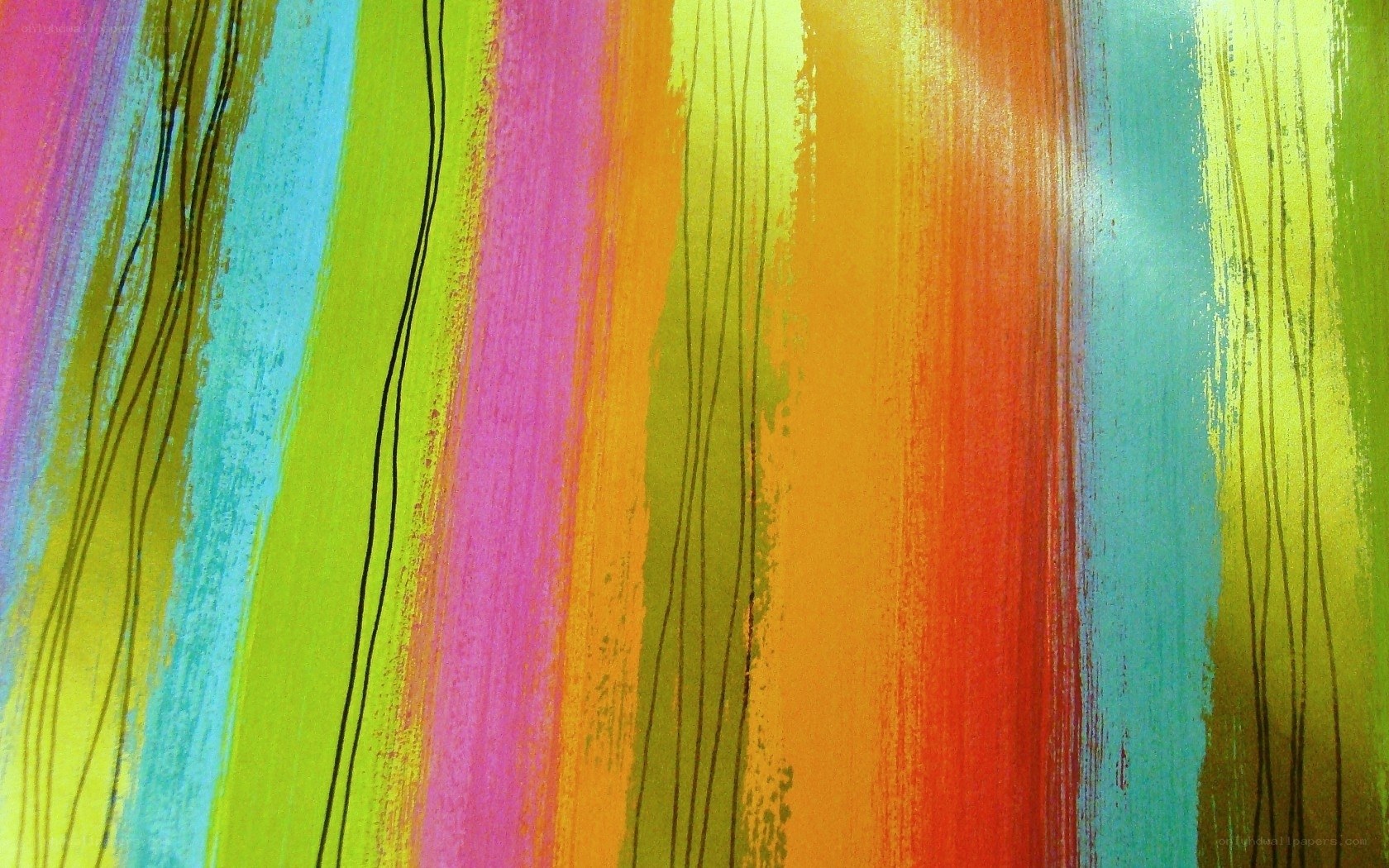 Colorful abstract brush strokes
