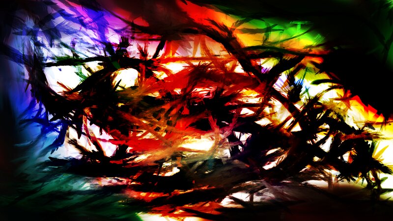Colorful Abstract Brushstrokes — Red