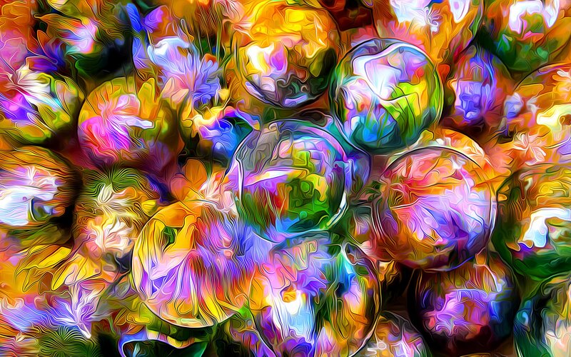 Colorful Abstract Bubbles — Yellow