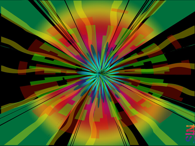 Colorful Abstract Burst — Green