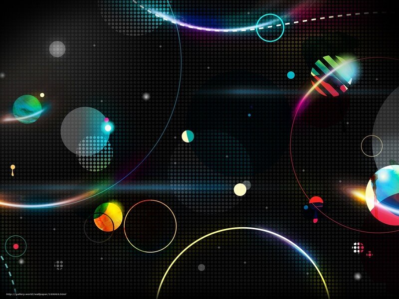 Colorful Abstract Circles — Black, Dynamic