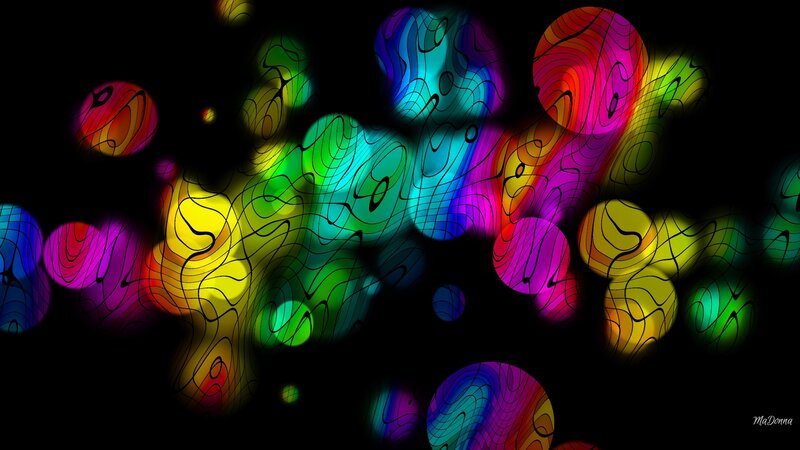Colorful Abstract Circles — Black, Vibrant