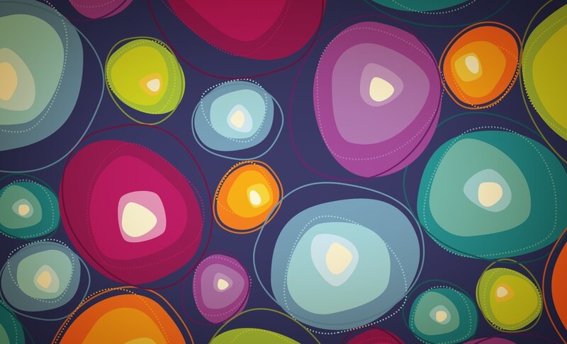 Colorful Abstract Circles — Purple, Vibrant, Dots