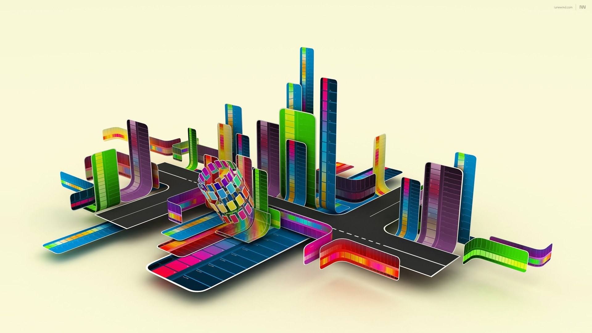 Colorful abstract cityscape