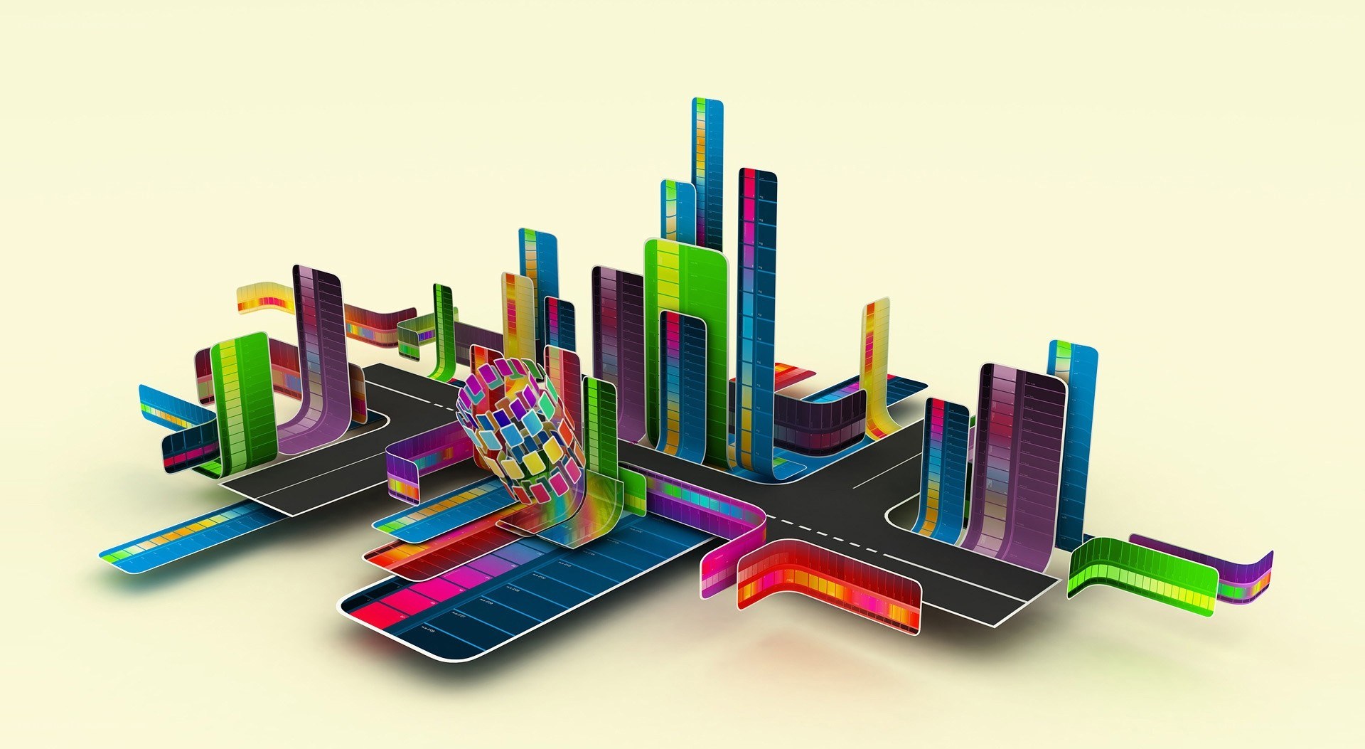 colorful abstract cityscape