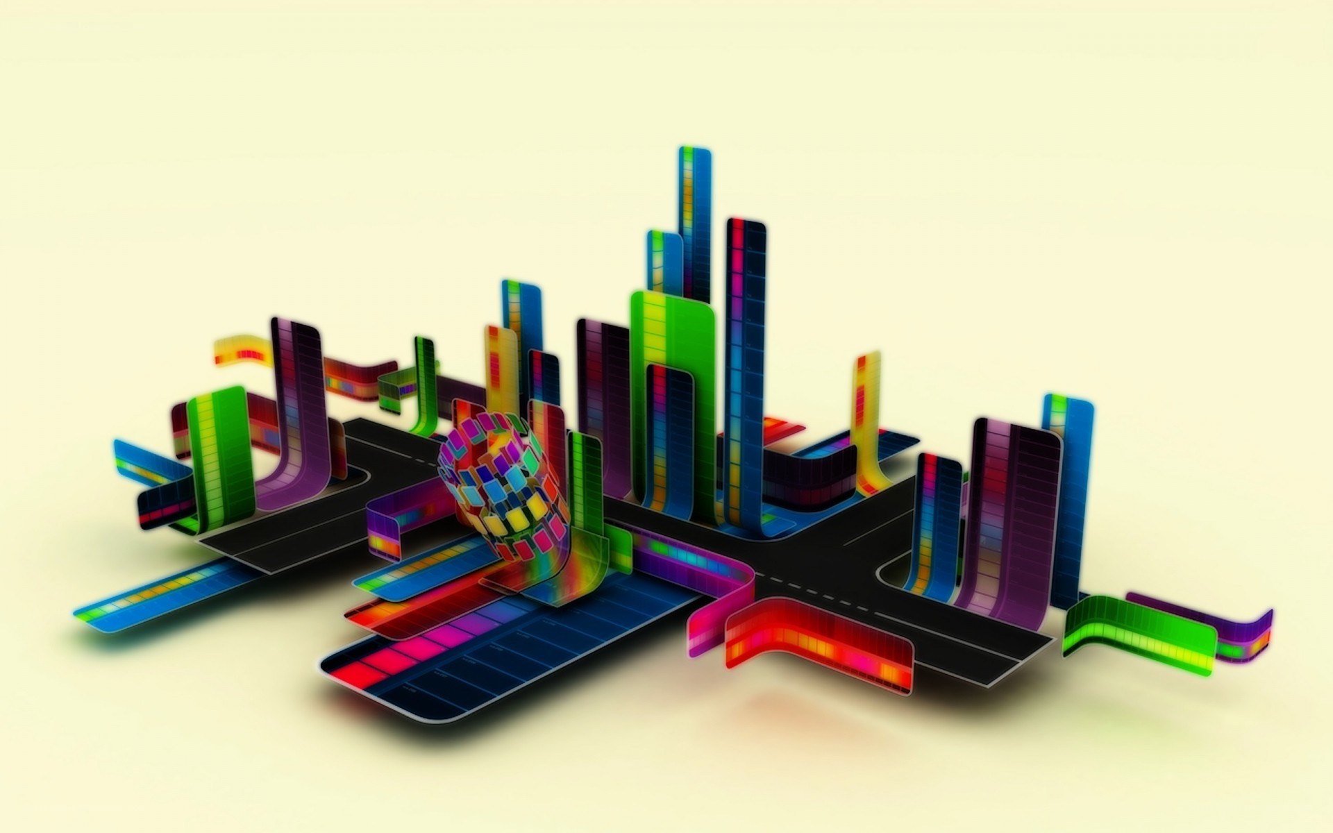 colorful abstract cityscape