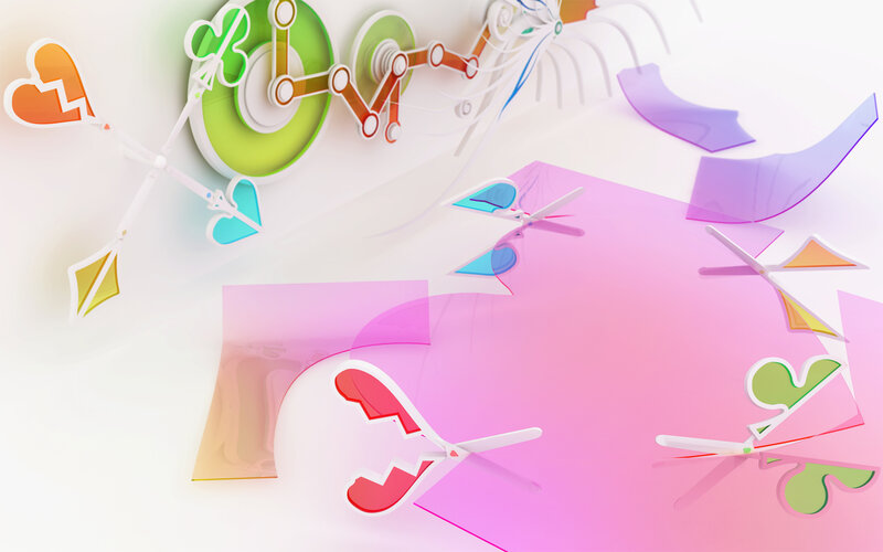 Colorful abstract clock design