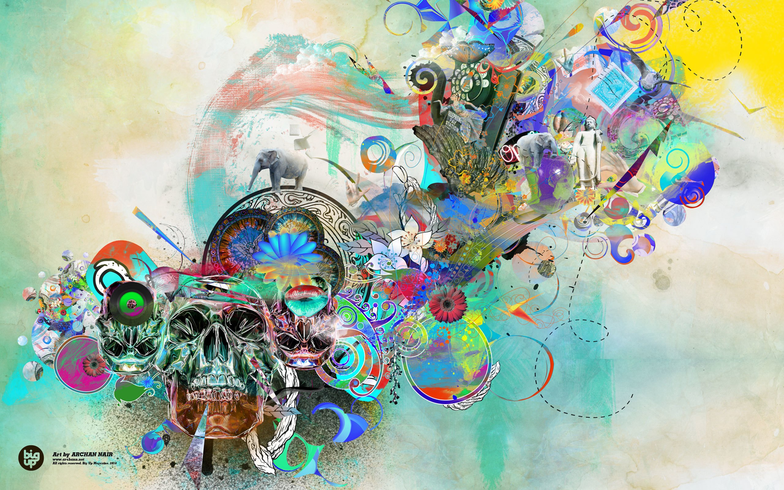 colorful abstract collage art
