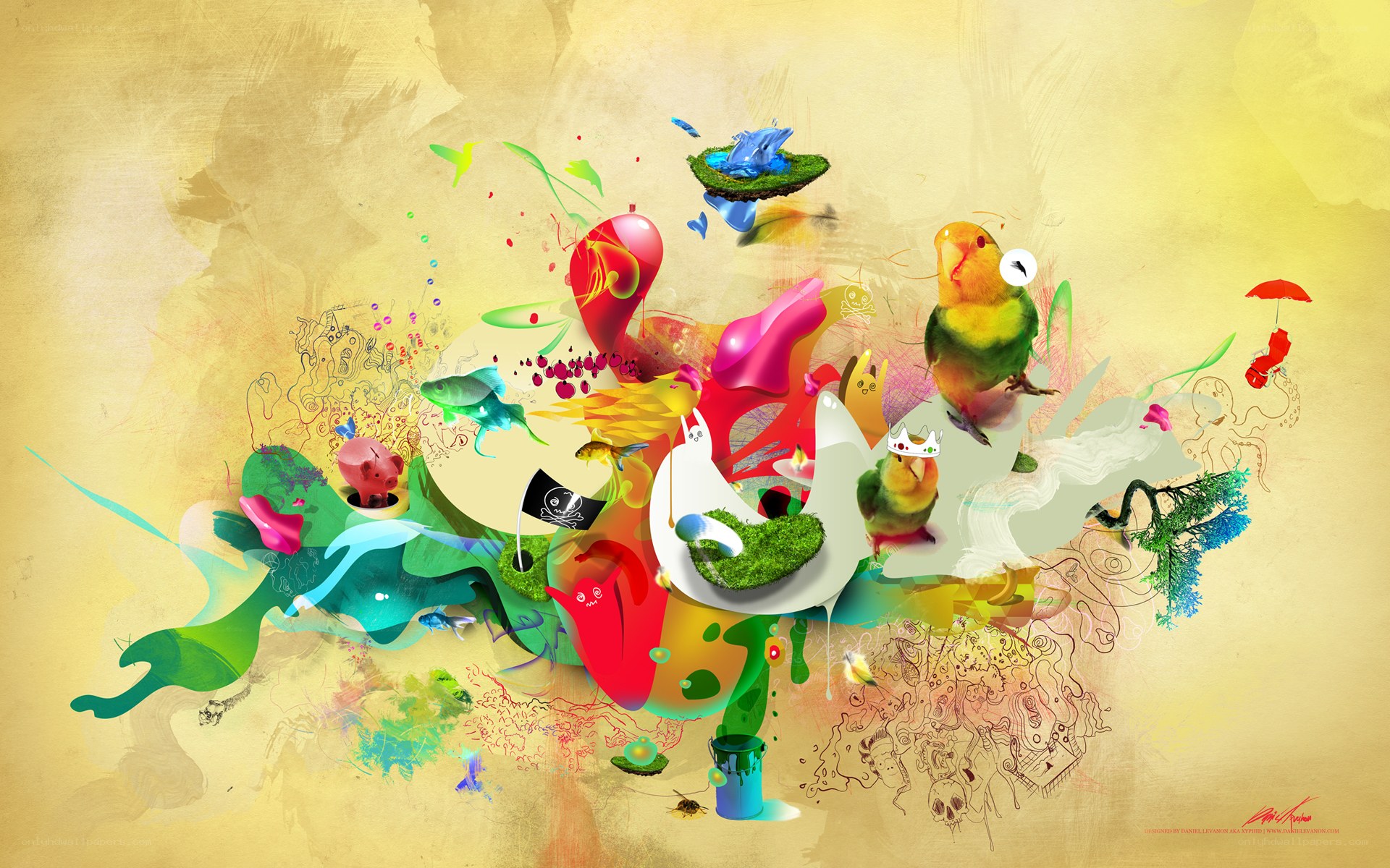 colorful abstract collage art