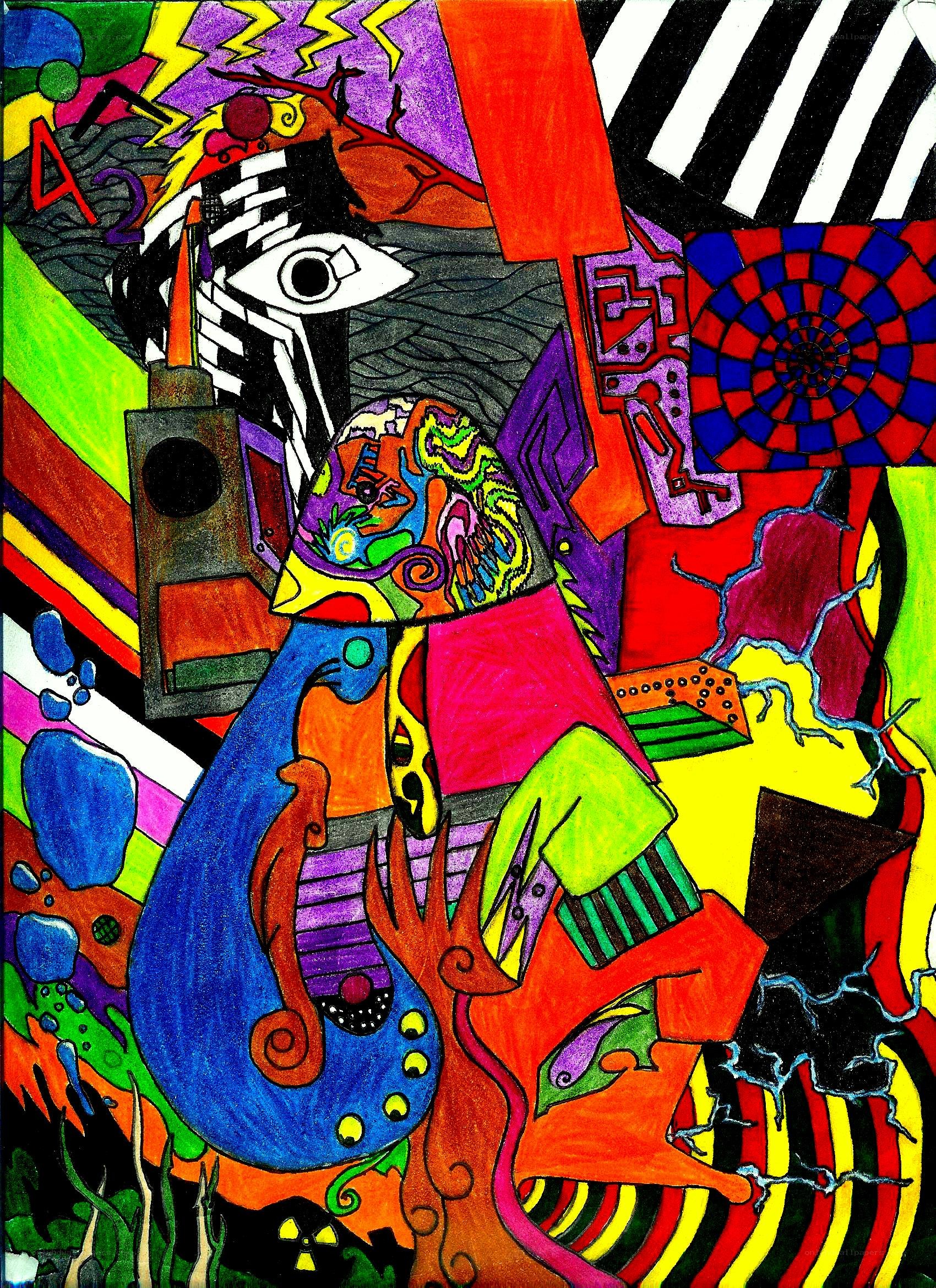 colorful abstract collage art