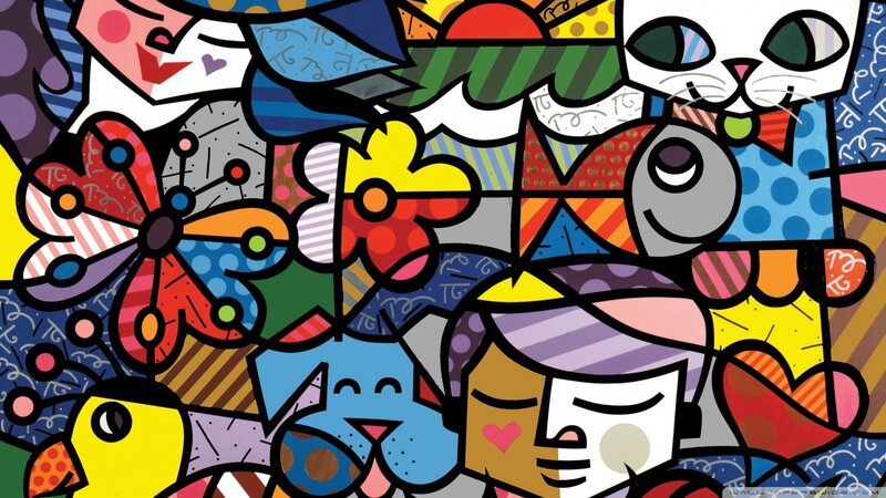 Colorful Abstract Collage — Blue, Playful, Illustration
