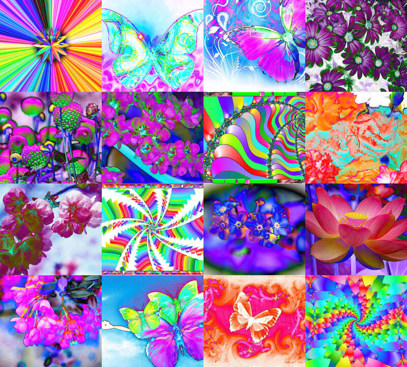 Colorful Abstract Collage — Pink