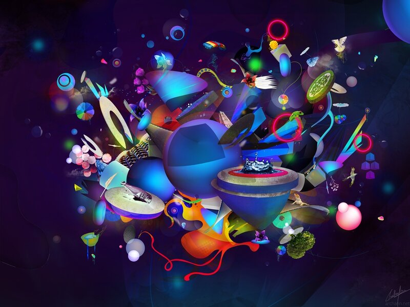 Colorful Abstract Composition — Blue