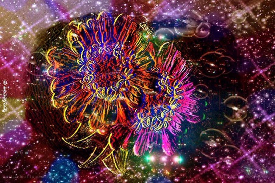 colorful abstract cosmic flower