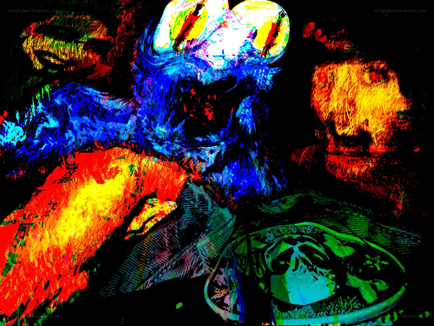 colorful abstract creature art