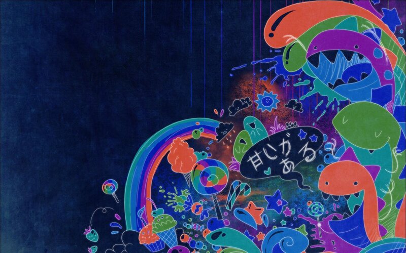 Colorful Abstract Creatures — Blue