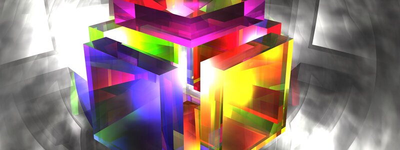 Colorful abstract cube structure