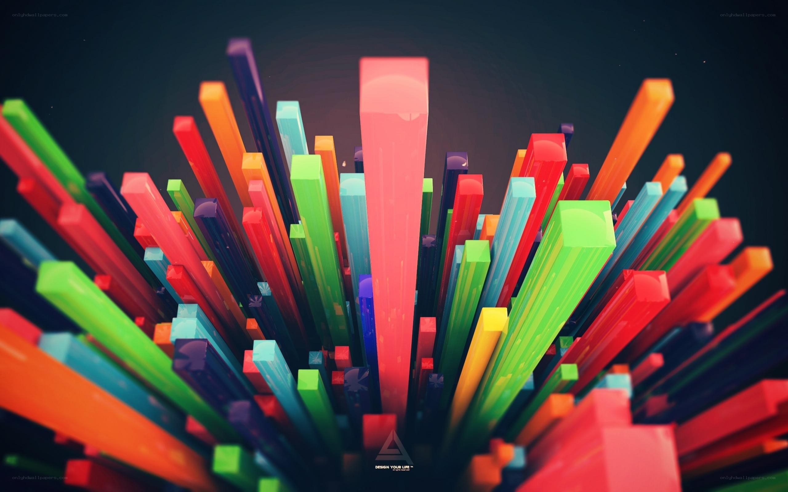 Colorful abstract cylinders