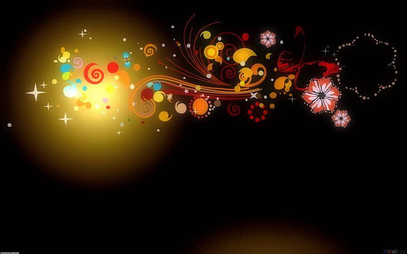 Colorful Abstract Design — Black, Vibrant, Digital Art