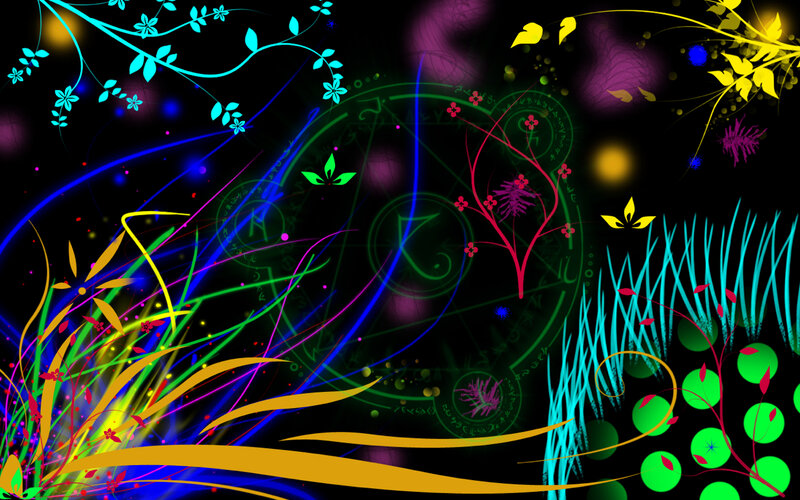 Colorful Abstract Design — Black, Vibrant, Night