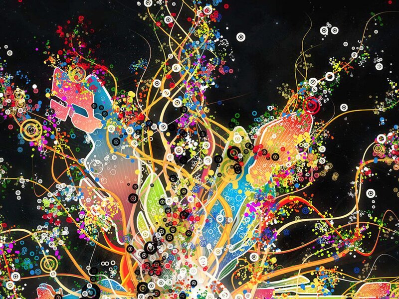 Colorful Abstract Design — Black, Vibrant