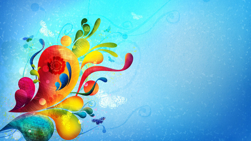 Colorful Abstract Design — Blue, Vibrant, Digital Art