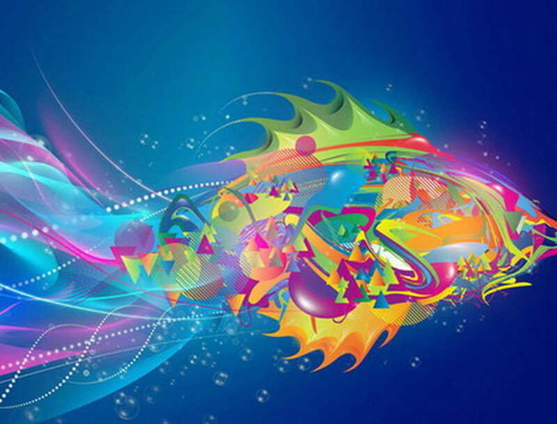 Colorful Abstract Design — Blue, Vibrant