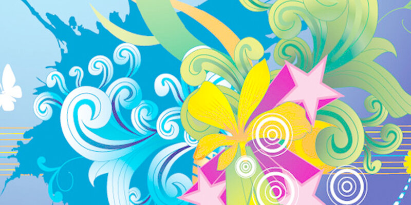 Colorful Abstract Design — Blue, Vibrant, Vector Art