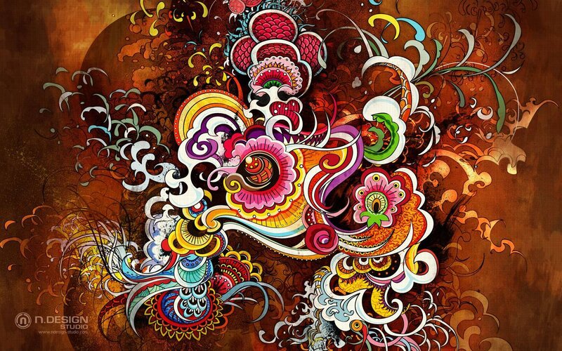 Colorful Abstract Design — Brown