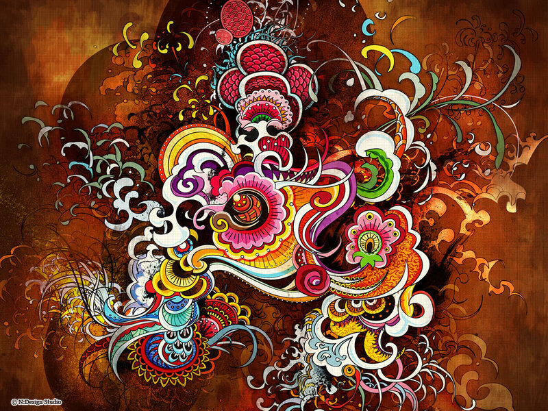 Colorful Abstract Design — Brown, Vibrant, Digital Art