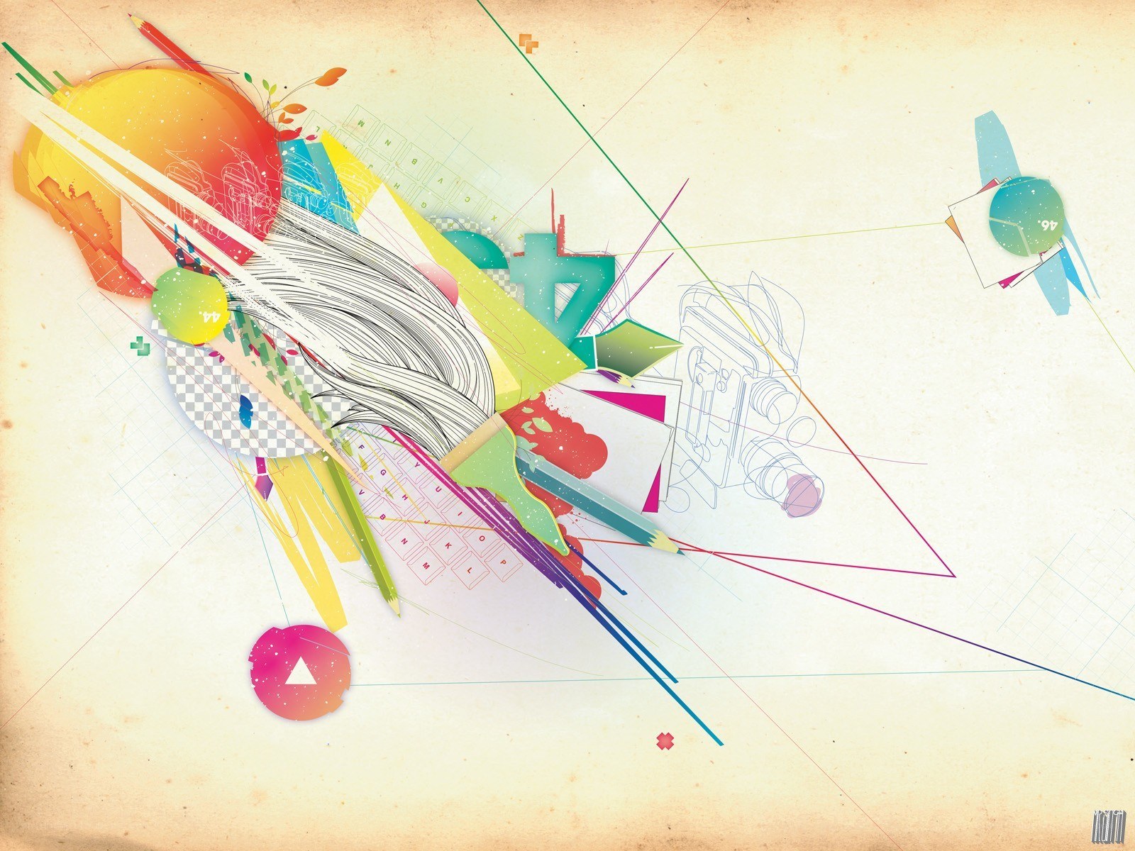 colorful abstract design collage