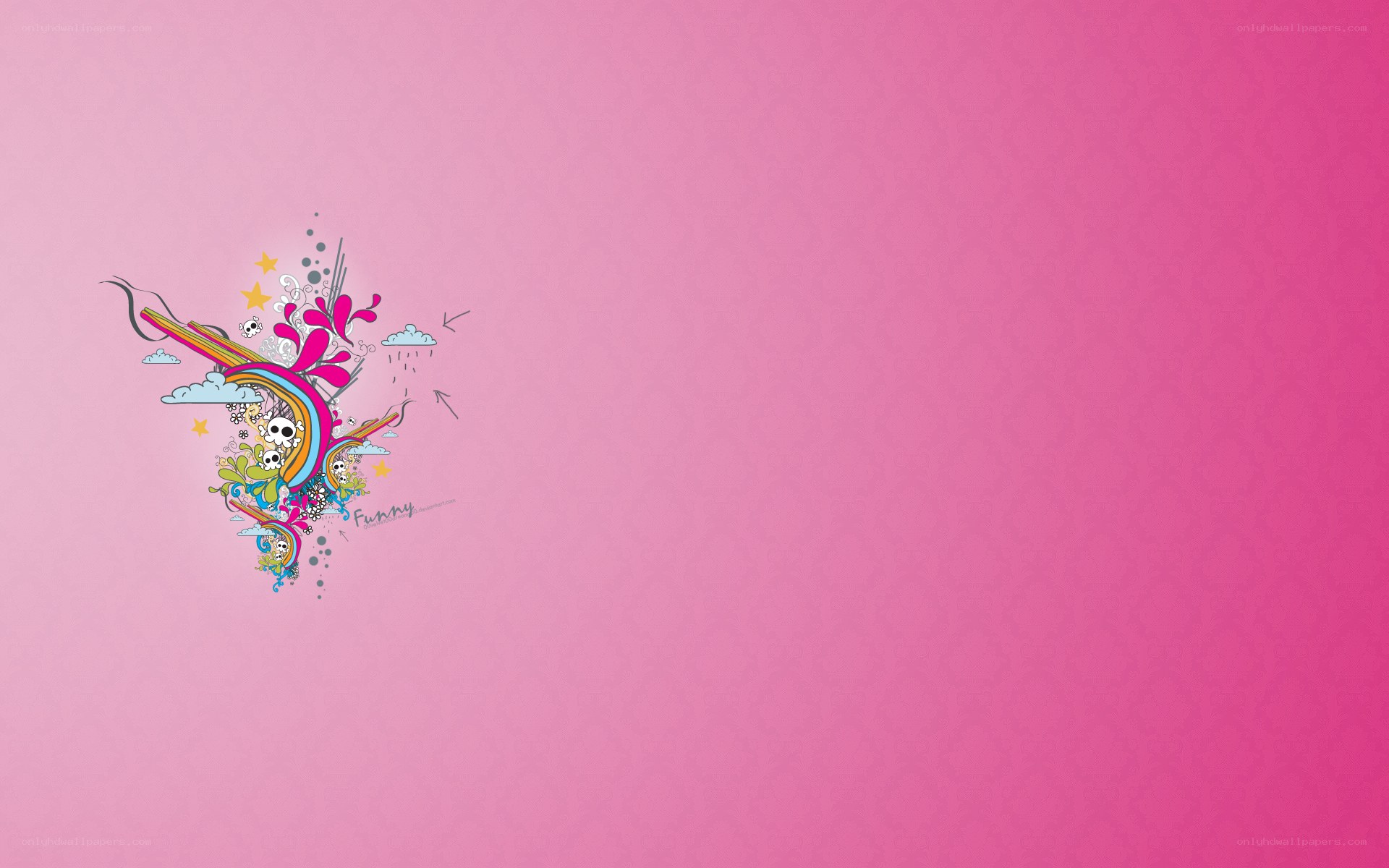 colorful abstract design on pink