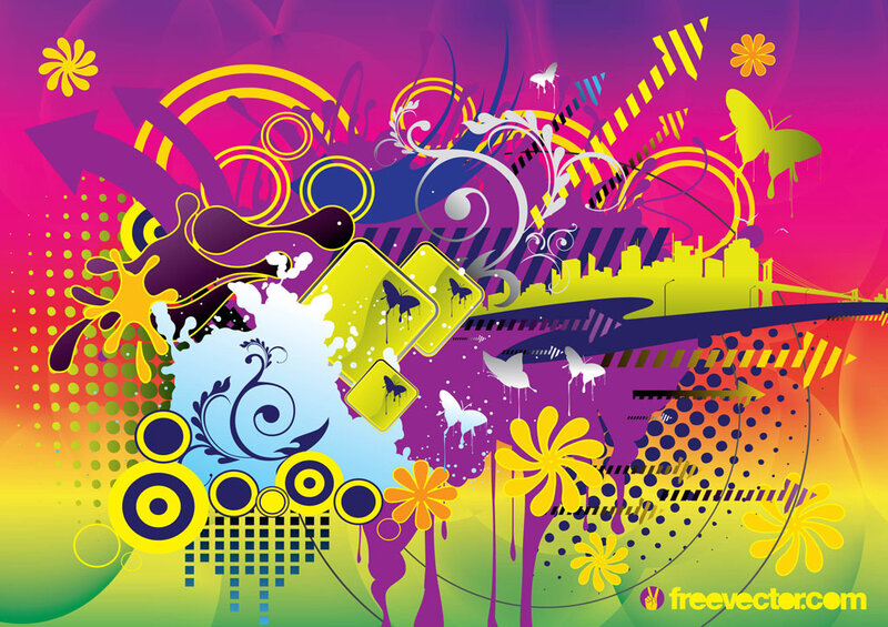 Colorful Abstract Design — Purple