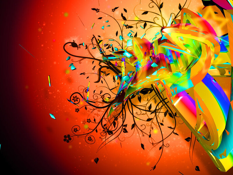 Colorful Abstract Design — Red, Dynamic, Digital Art