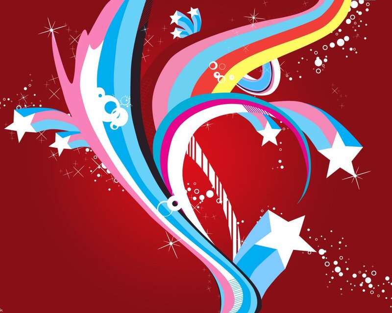 Colorful Abstract Design — Red, Energetic