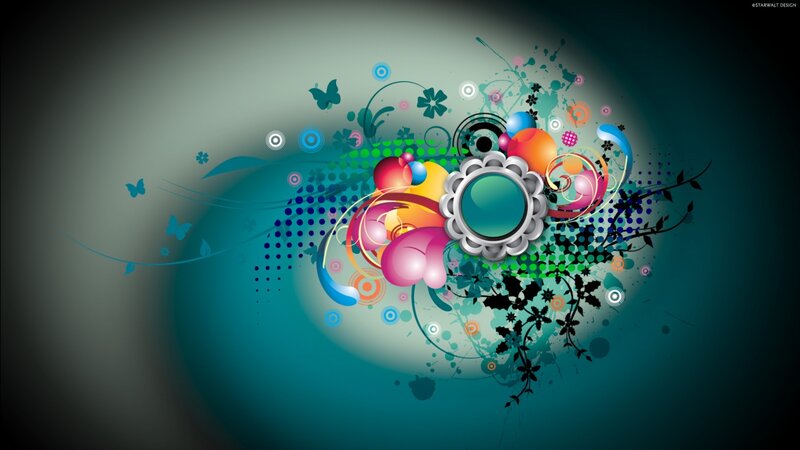 Colorful Abstract Design — Teal, Vibrant
