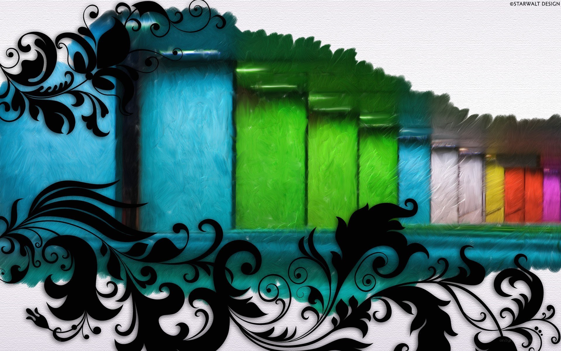 colorful abstract design with floral patterns