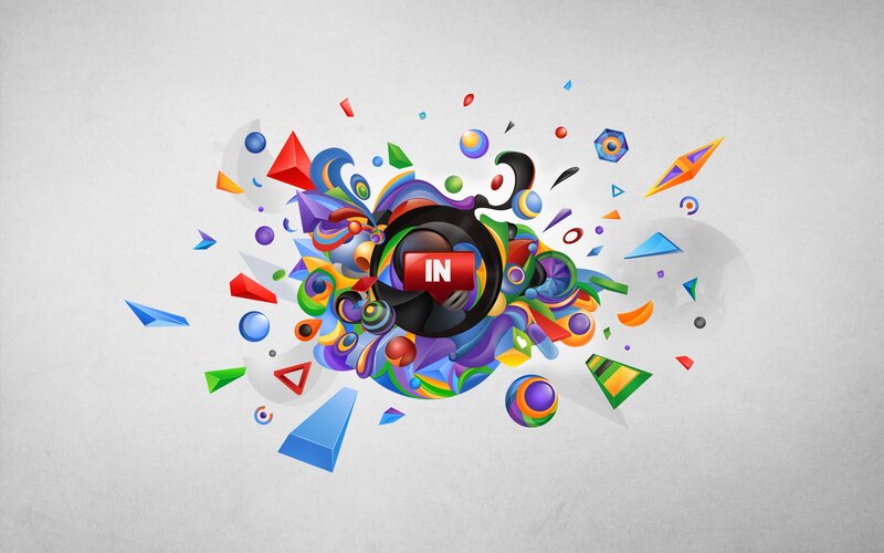 colorful abstract design with logo