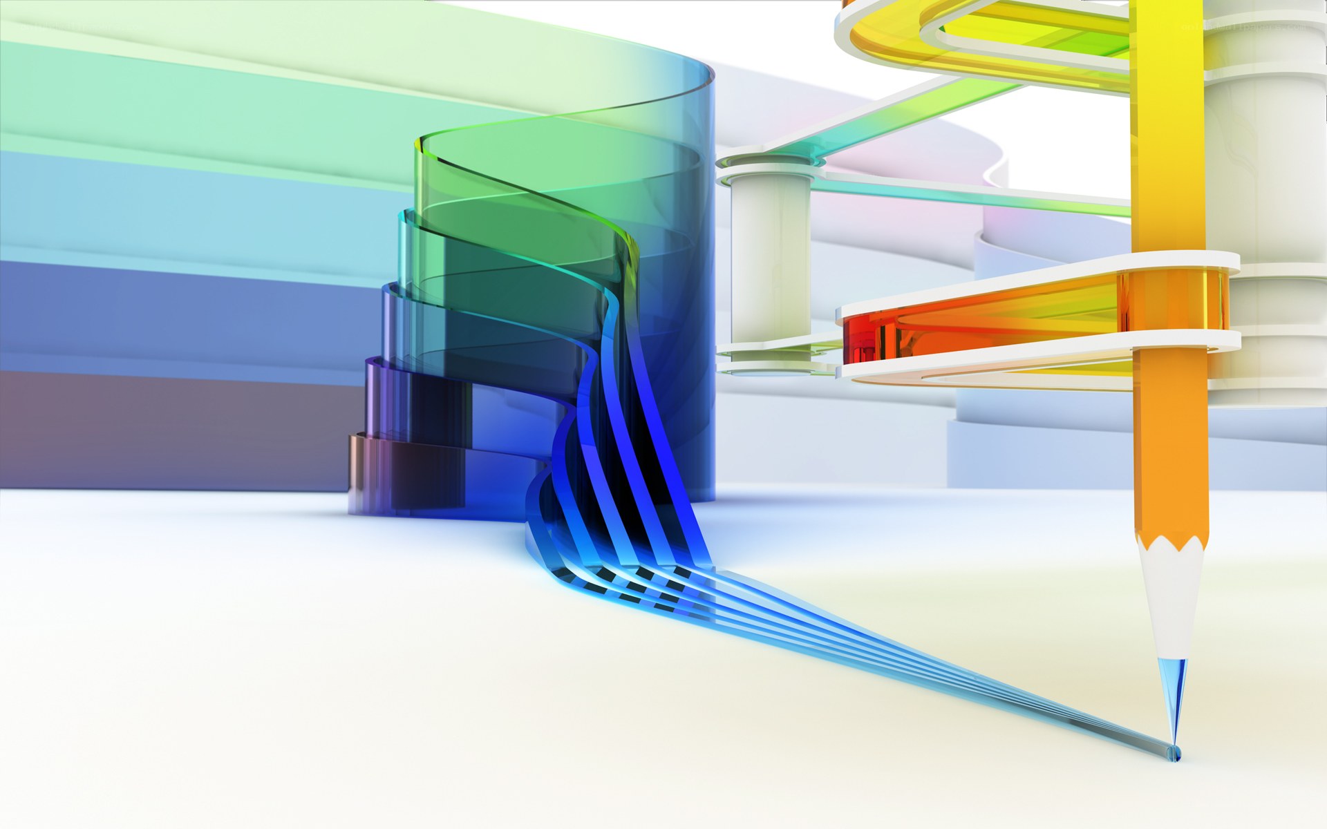 Colorful abstract design with pencil