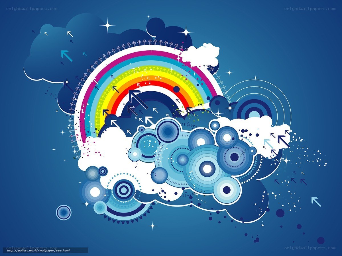 Colorful abstract design with rainbow